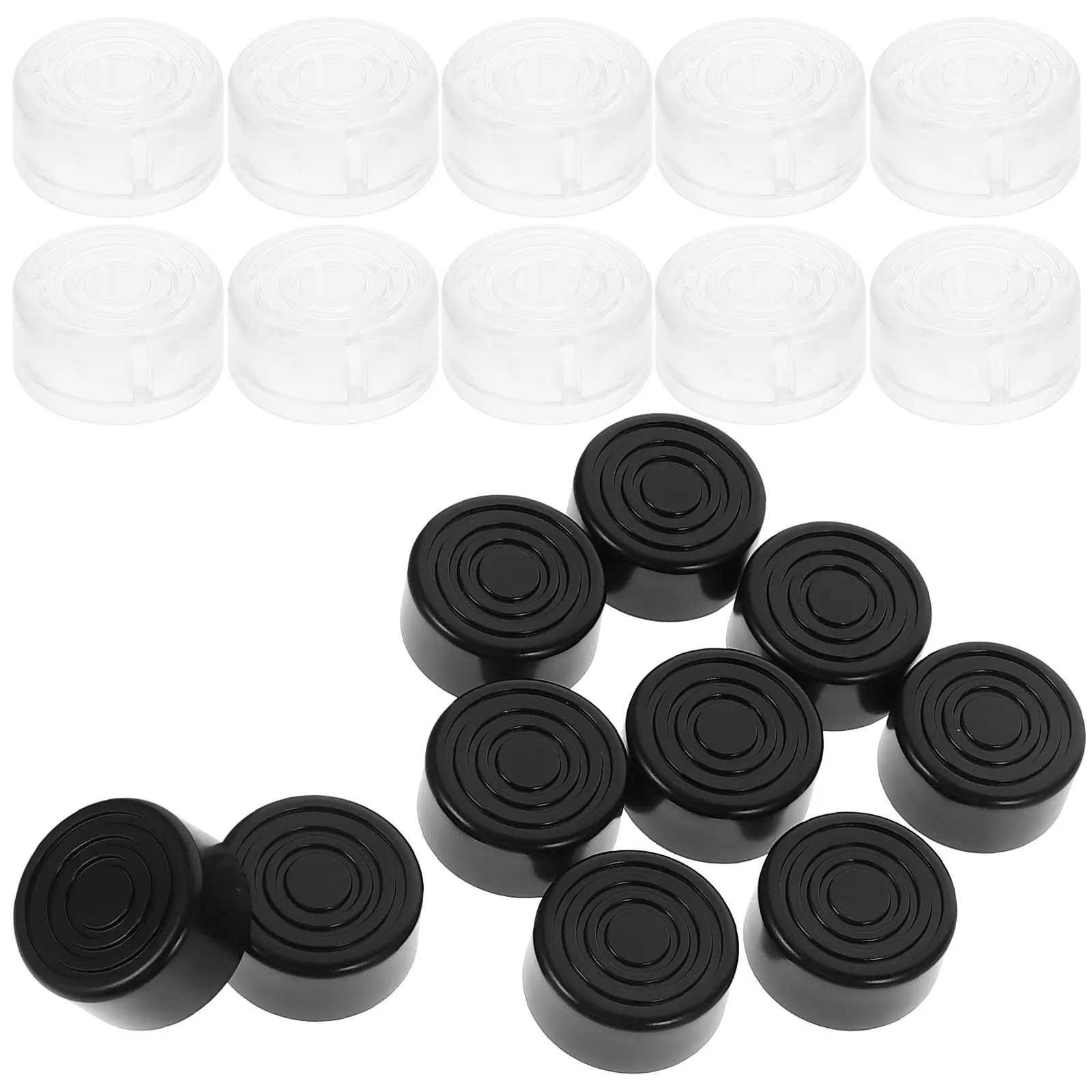 

20pcs Guitar Effects Pedal Footswitch Topper Accessories Black Transparent Protective Easy Install Long Lasting Guitar