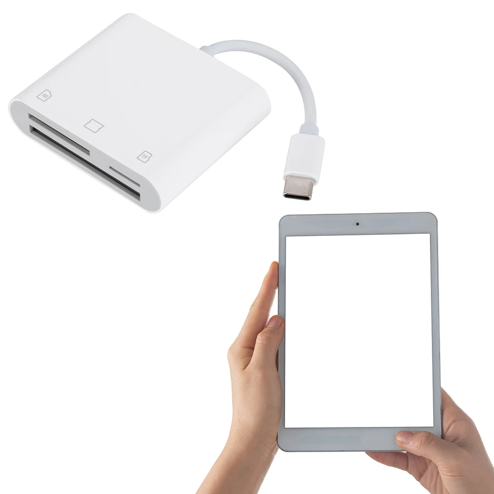 

3 in 1 Type-C To SD/TF/CF Memory Card Adapter SD Card Reader Memory Card Reader for iPad iPhone 15 MacBook and More USB-C Device