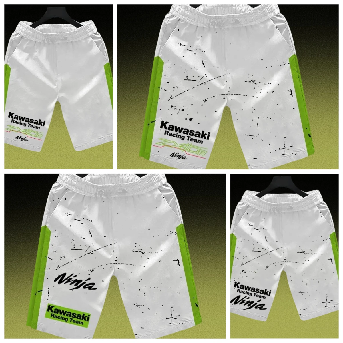 

25. летние мотоциклетные новые мужские спортивные шорты Kawasaki, летние мужские дышащие теннисные шорты, быстросохнущие брюки для бега