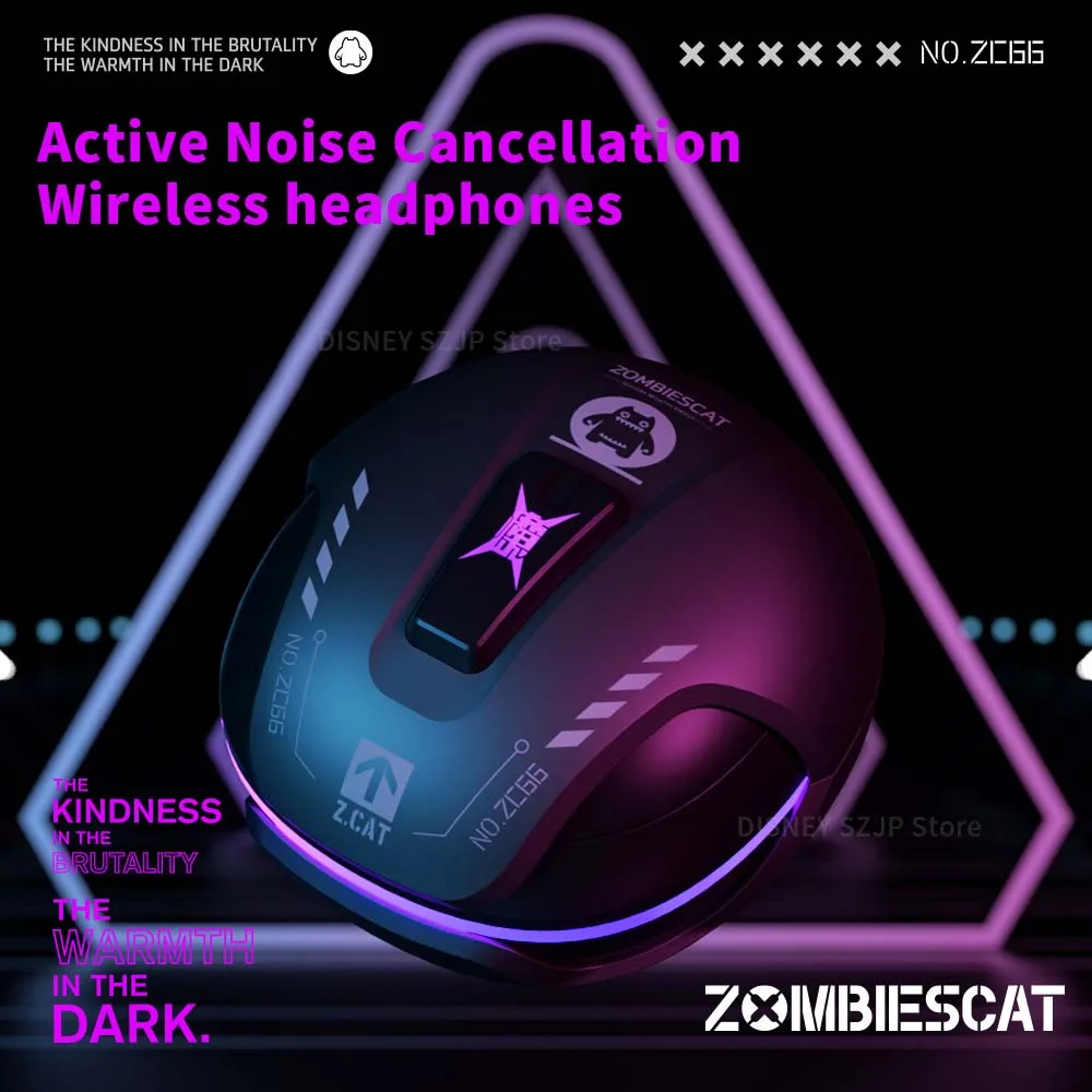 ZOMBIESCAT RGB Light in-Ear Earbuds B5 Wireless Bluetooth Earphones ANC Active Noise Cancellation Headphones Gaming Low Latency