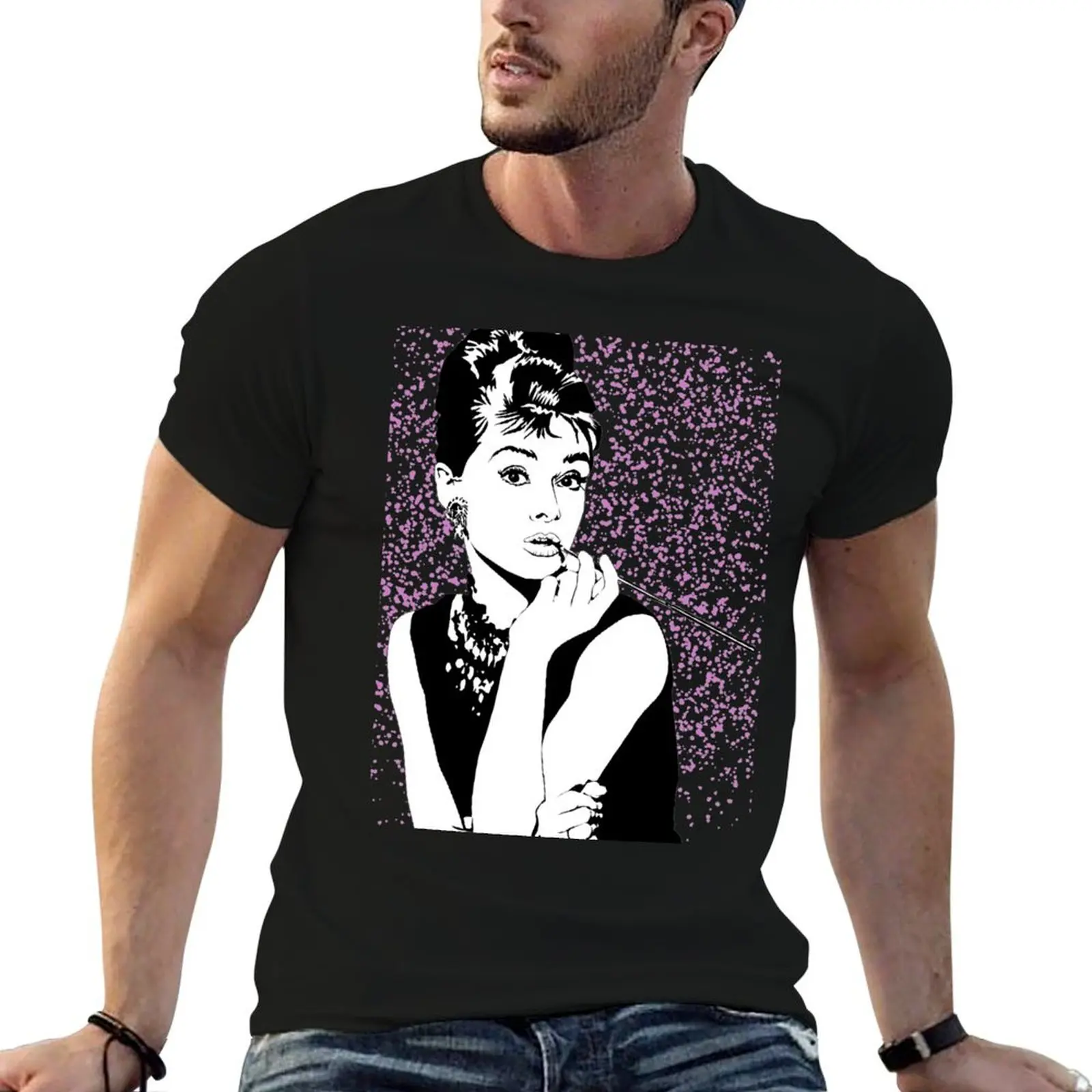 Audrey Hepburn T-Shirt Simple Line Art Print Tee