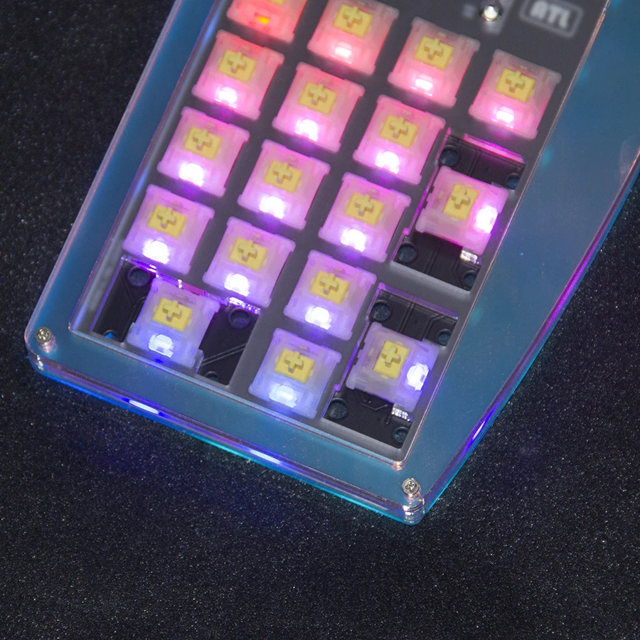 Imagem -04 - Cão Bonito Rgb Teclado Macro Transparente com Botão Número Padrão Laser Acrílico Numpad Teclado Numérico Mecânico 17 Chaves