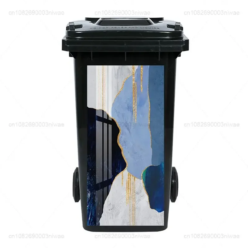 PVC waterproof creative abstract painting trash can stickers, wall paintings, home stickers autocollant poubelle extérieure