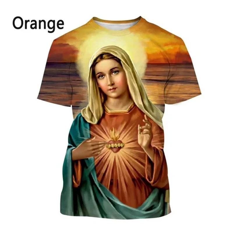 Mexico Virgin Mary Of Guadalupe 3D Printed T-shirt Fashion Christian Virgin Personality Faith Unisex Comfortable T-shirt Tops