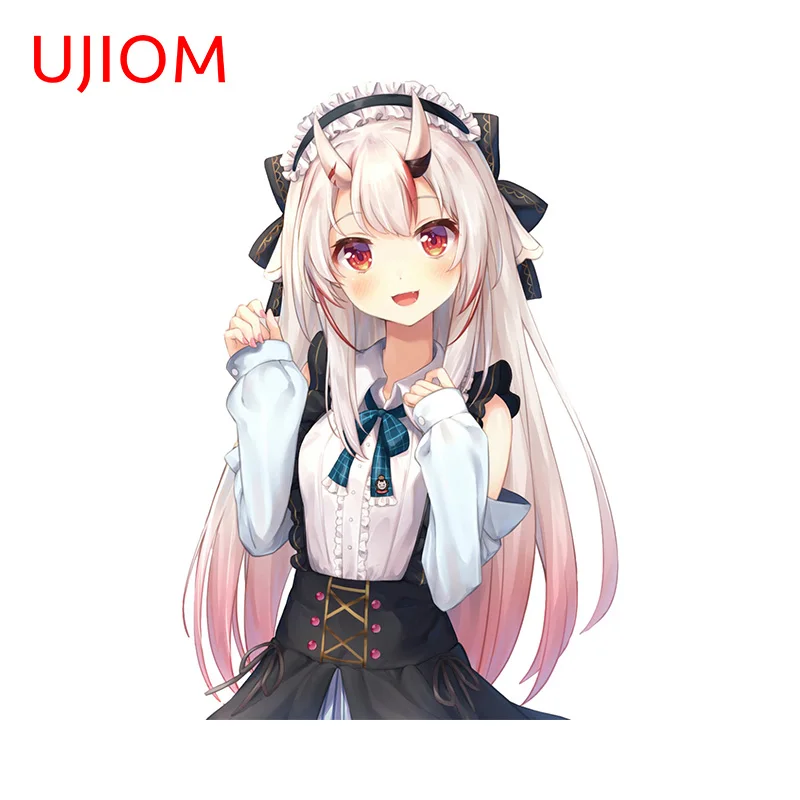 UJIOM Entzückende Nakiri Ayame Hollive Hübsche Wandaufkleber Chibi Girl In Maid Outfit Bild Wandbilder Aufkleber Lustige Schlafzimmer Dekor