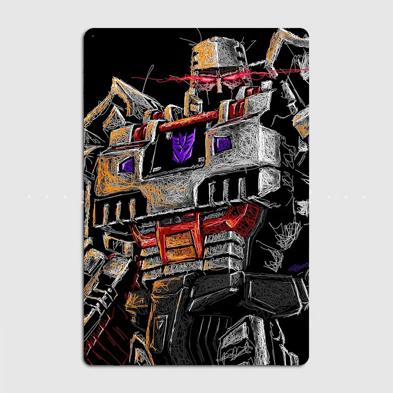 

Автоботы Мегатрон ЛОГОТИП Классический Металлический Плакат Знак Спортивный Зал Гараж Клуб Фреска Винтаж Бар Настенное Украшение Комнаты Домашний Декор