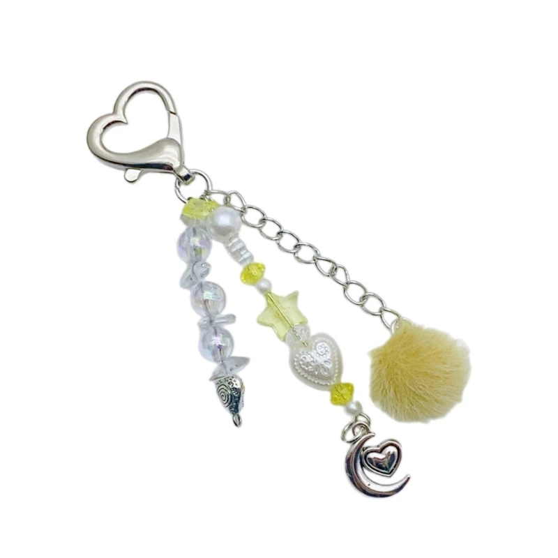 Fashionable Moon Wool Key Holder Accessory in Soft Macaron Shades Materials 37JB