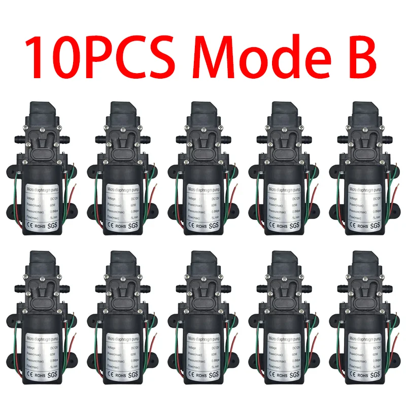 Dc 12V 120PSI 60W 5L/Min Hogedruk Membraanpomp Mini Elektrische zelfaanzuigende Pomp Water Wasmachine pesticide Spuiten
