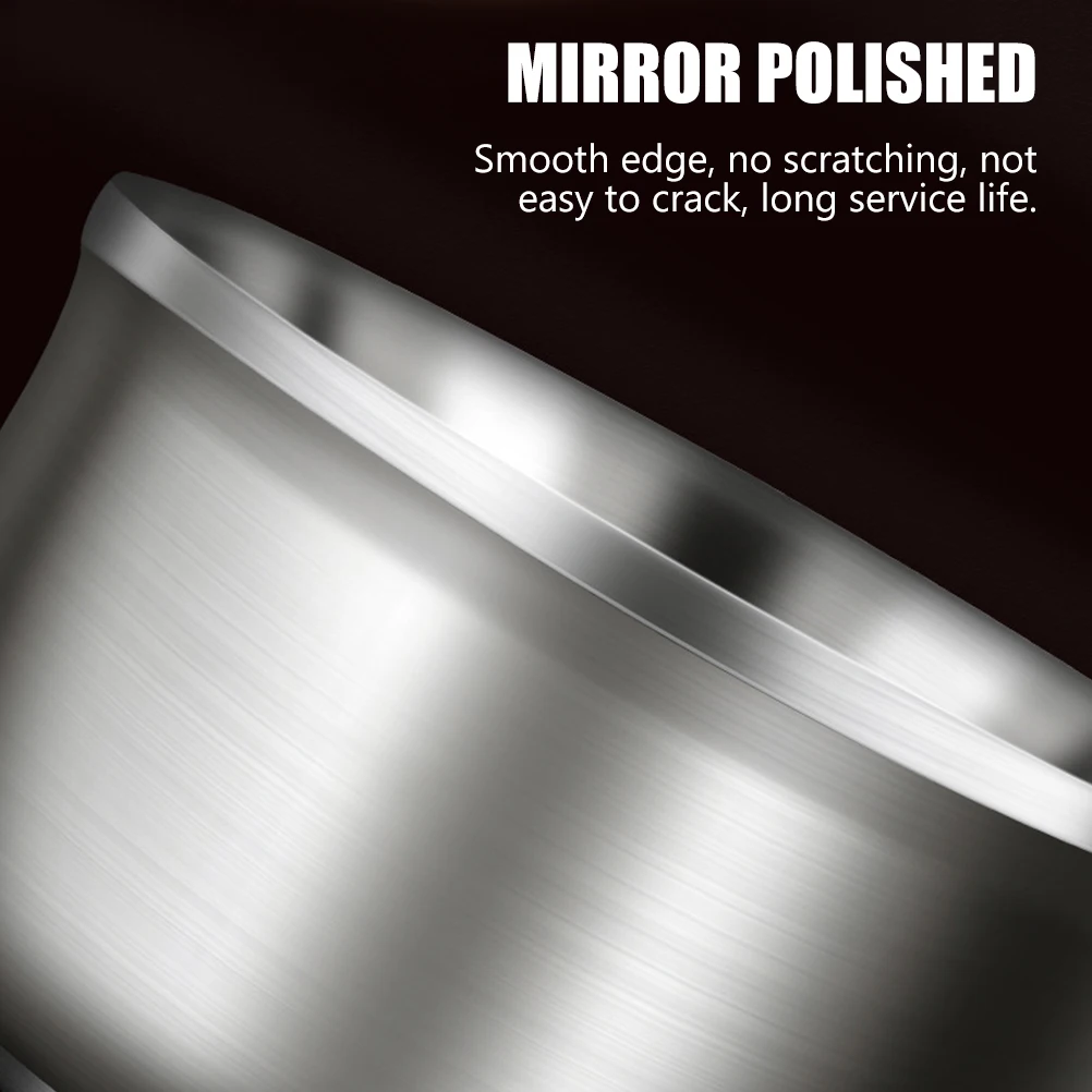 

Rice Bowl Cooking Utensils Simple Household Silver Noodle Food Storage Stainless Steel Mother