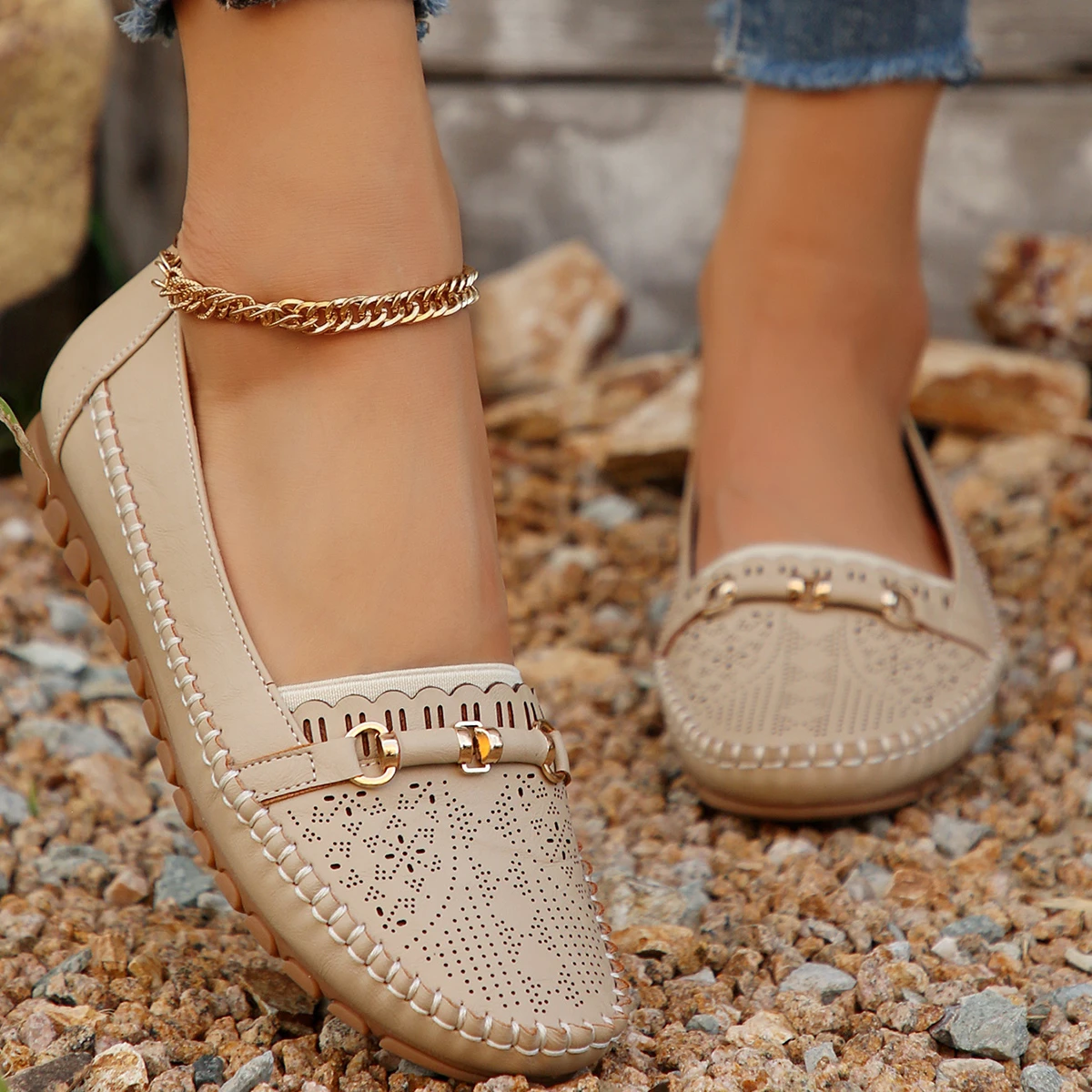 

Spring/Autumn Round Head Lightweight Sexy Comfortable Casual Sneakers Fashionable New Simple Breathable Women's Work Shoes