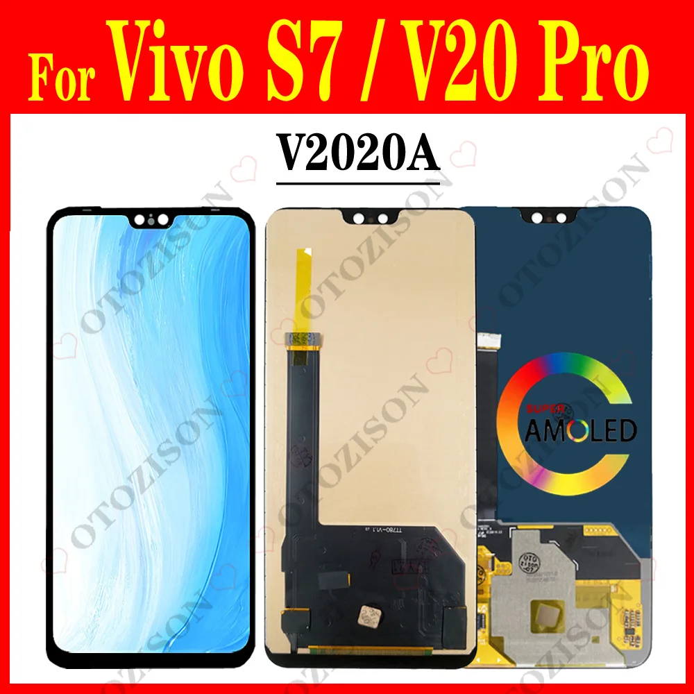 ЖК-дисплей для Vivo S7, ЖК-дисплей V2020A, ЖК-дисплей V20 Pro, сенсорная панель, дигитайзер, датчик в сборе, запасные части для V20Pro