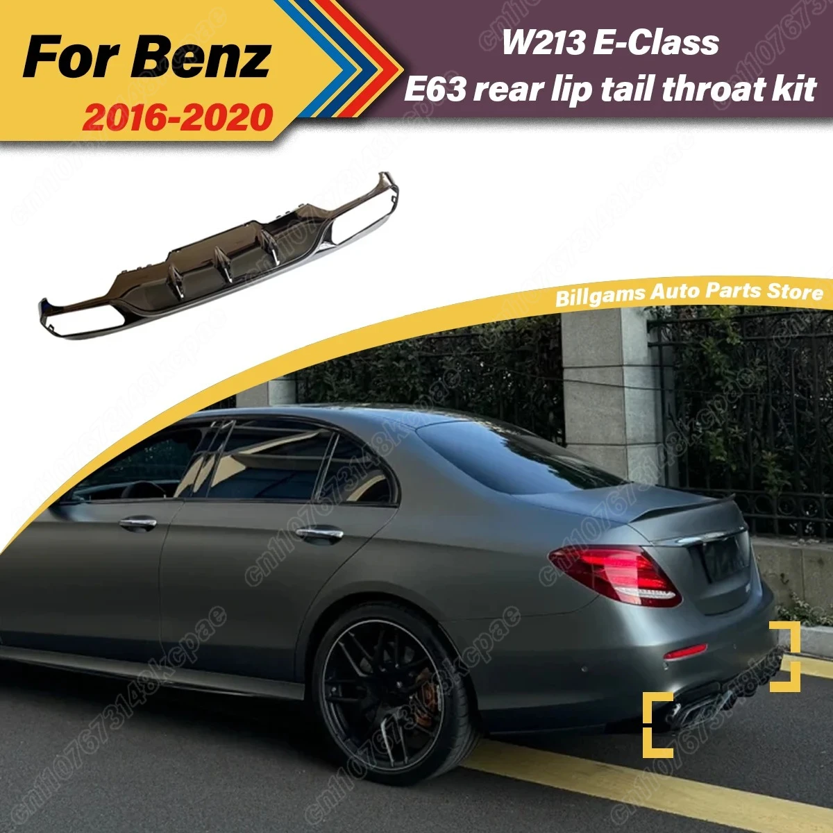 

For Mercedes-Benz W213 E Class E63 2016 2017 2018 2019 Automobile Rear Bumper Spoiler Lip Diffuser Decoration Accessories Kit