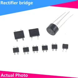 Puente Rectificador monofásico, pila de puente rectificador, 10 piezas, DB107S, DB207S, MB6S, MB10S, MB10F, MB10M