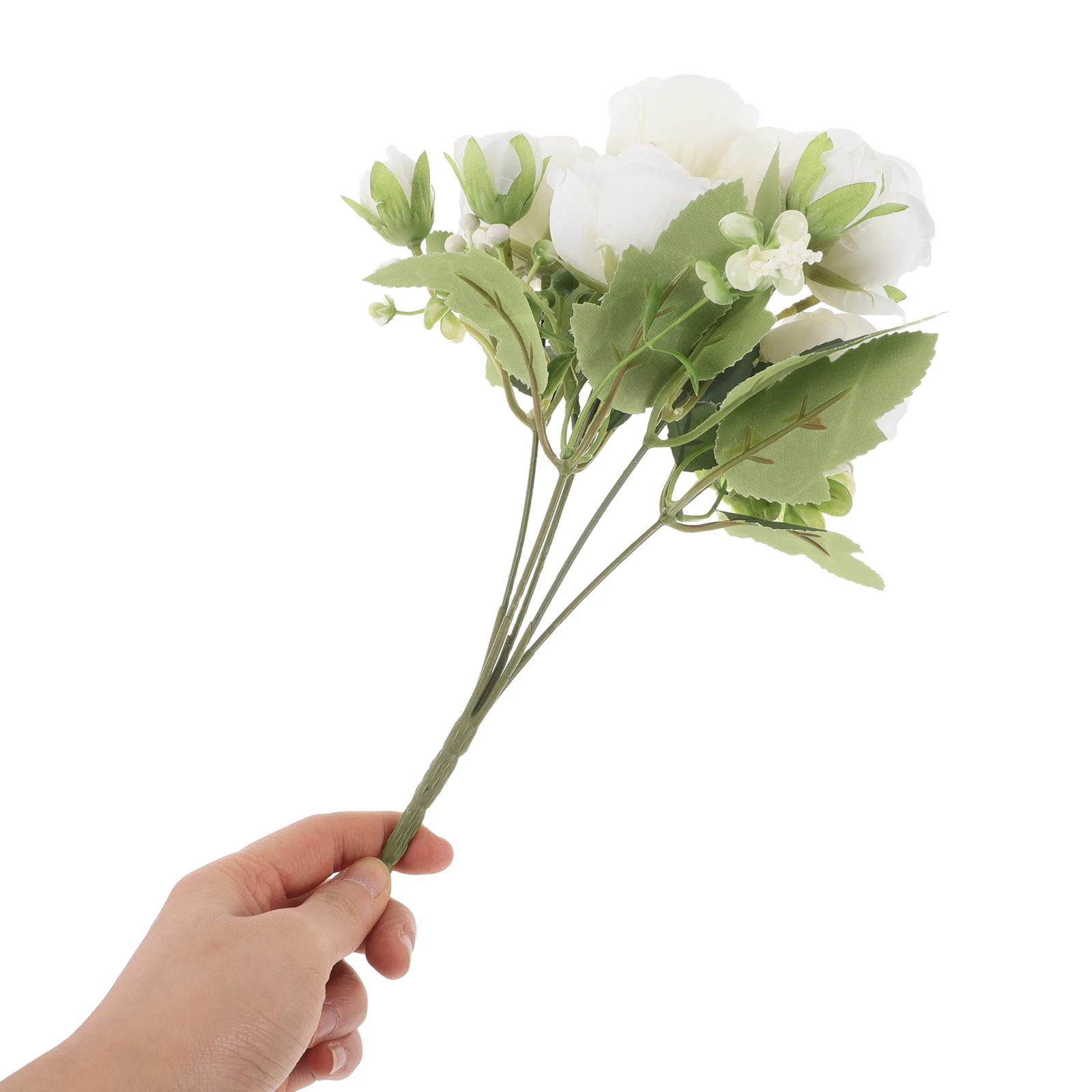 

10 Pcs Artificial Bouquet Fake Flowers Heads for Decoration Rose Crafts Silk with Stems