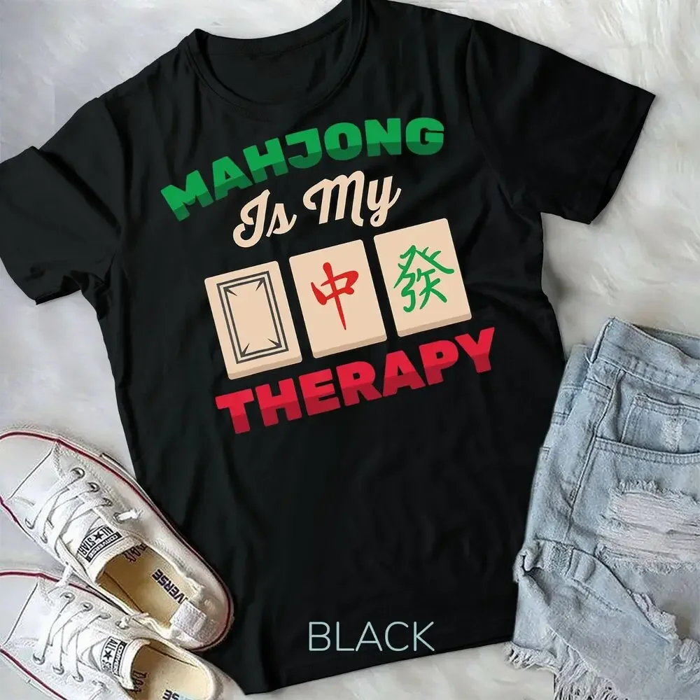 Mah-Jong - Mahjong Is My Therapy - Family Game T-Shirt Unisex T-shirt High Quality 100%Cotton Short Sleeve