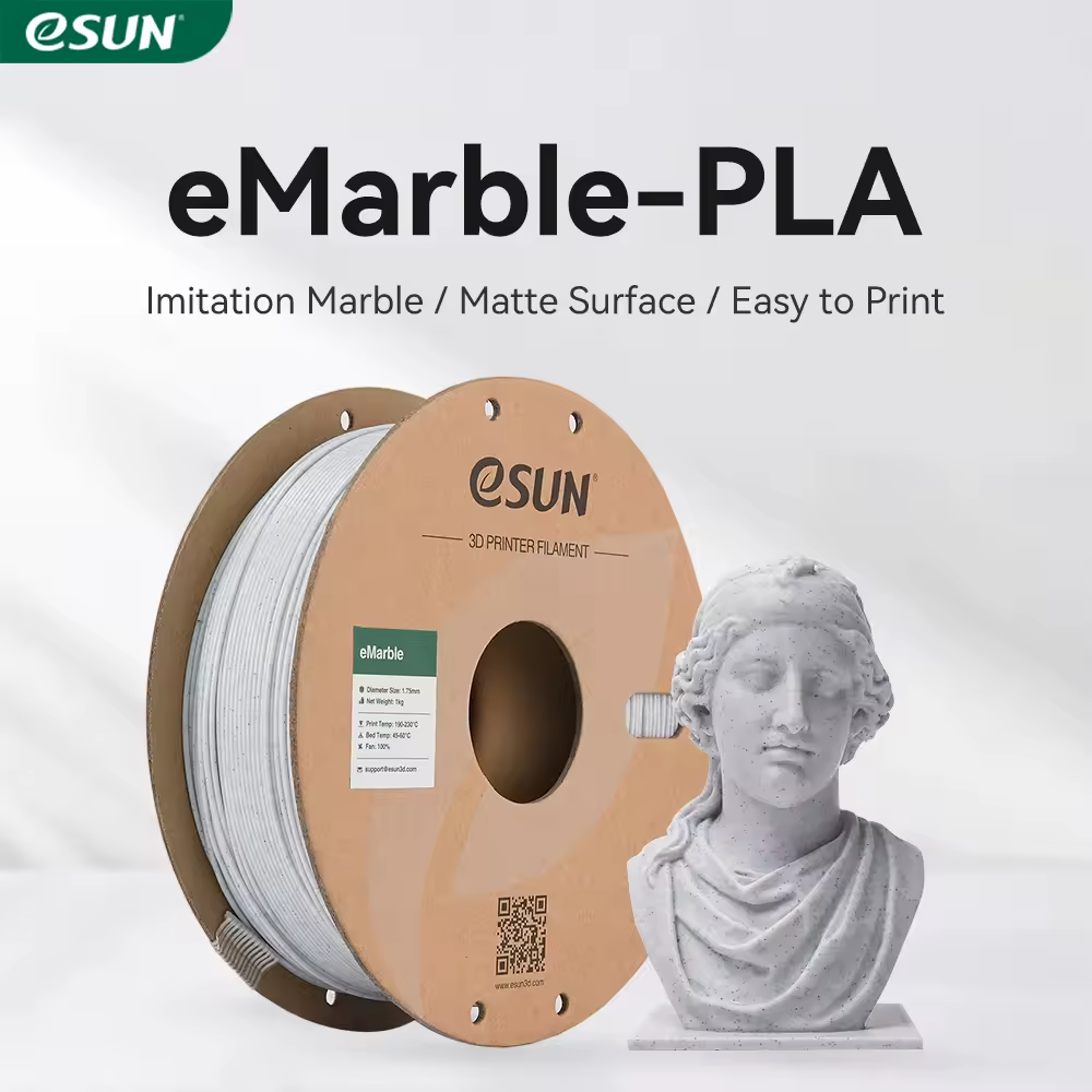 eSUN Marble PLA Filament 1.75mm 3D Printer Filament Marble PLA +/- 0.05mm,1KG 2.2LBS Spool 3D Printing Filament for 3D Printers