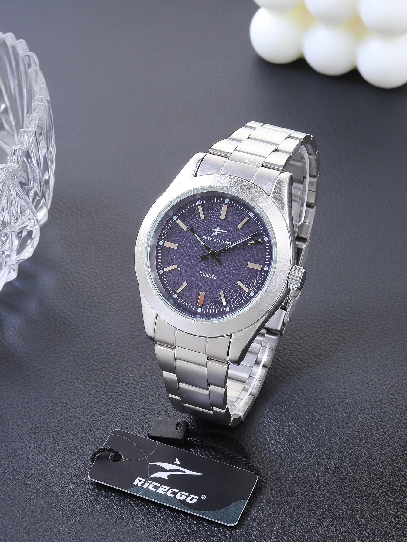 

Мужские классические кварцевые часы Ricecgo 1 — деловой стиль, круглый циферблат, штанга, ремешок из нержавеющей стали, кварцевый механизм, подходит для повседневного ношения, идеальный подарок на дни рождения или особые случаи, подарок на день отца