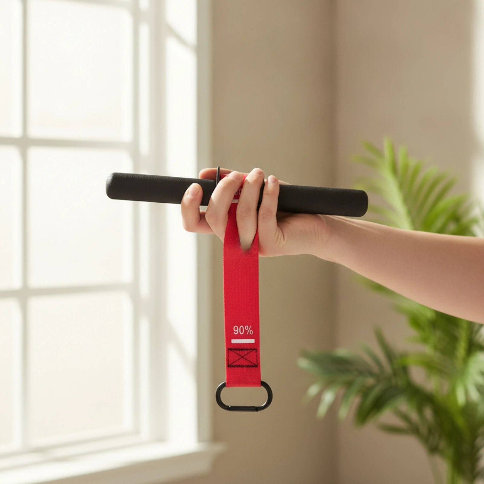 Forearm Exercise Bar with Strap Textured Wrist Roller Forearm Roller Portable Fitness Equipment Heavy Duty for Climbers