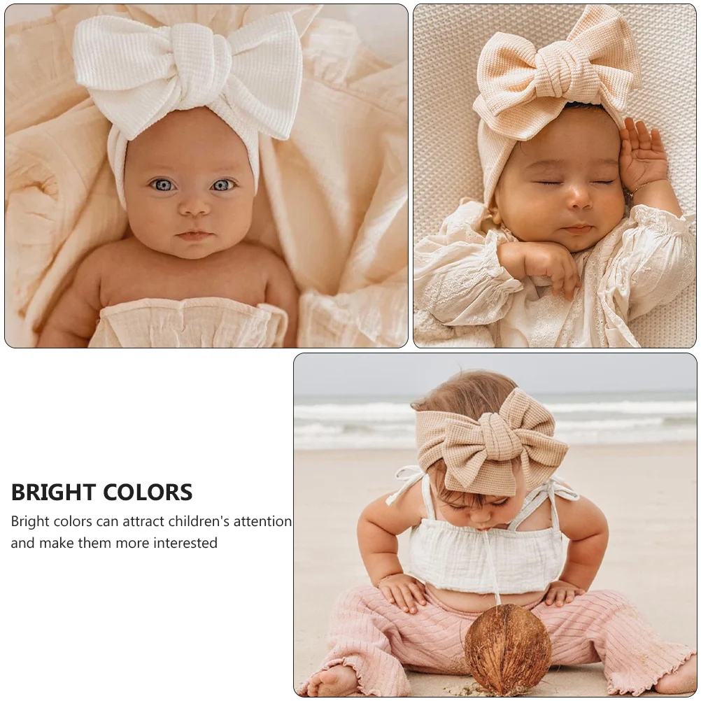 

2Pcs Baby Headbands Large Hair Bow Soft Comfortable Infant Newborn Festival Hairband Holiday Christmas Party Baby Headband
