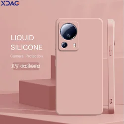 Solid Color Silicone Phone Case for Xiaomi13 Xiaomi Mi 13 Mi13 Lite Pro Ultra 13Lite 5G Shockproof Soft Liquid Square Back Cover