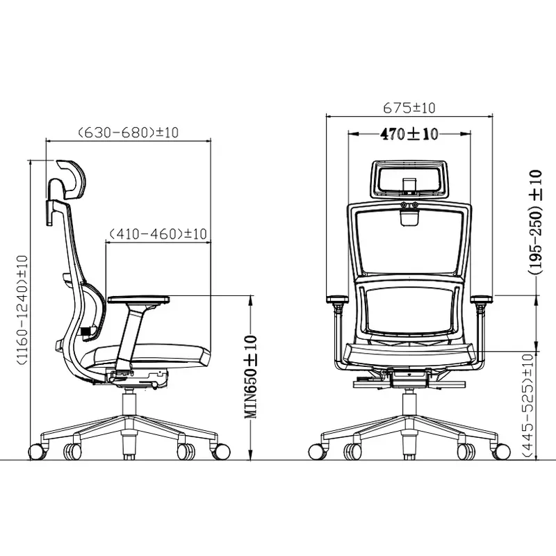 Ergonomic Chair Height Adjustable Mesh Back Waist Support Computer Office Chair Modern Working