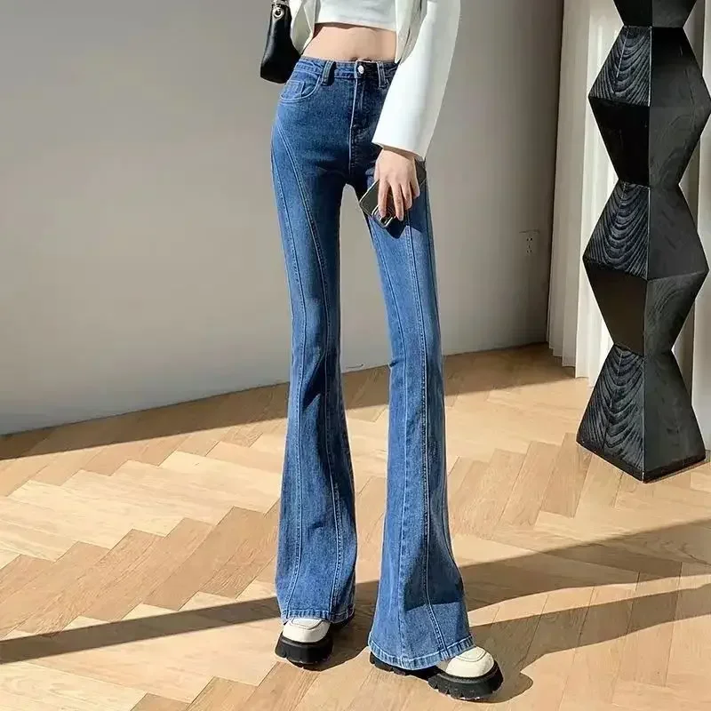 Solid Color Womens Jeans Straight Leg Trousers Skinny Slim Fit Denim Pants for Women Korean Fashion Clothing Loosefit Gyaru Pant