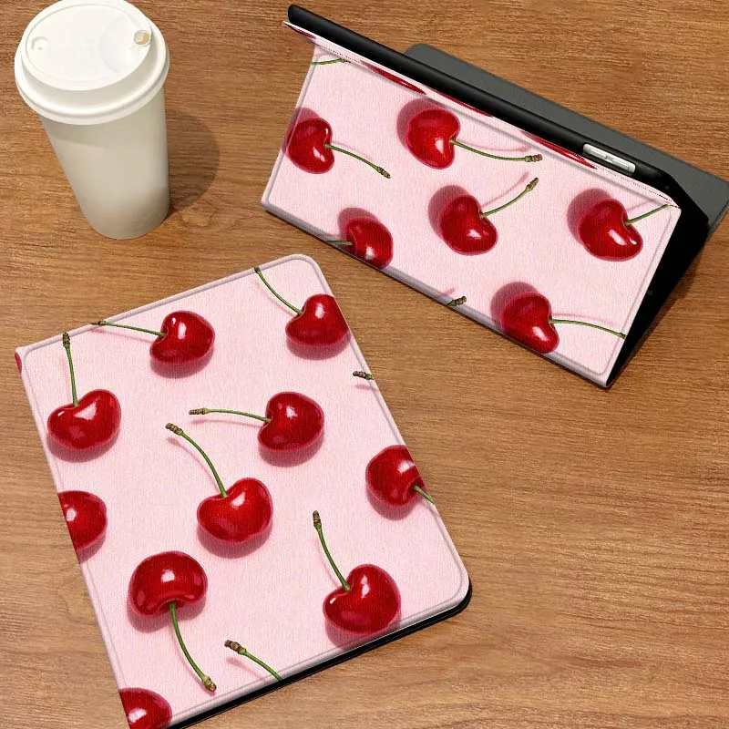 

Glossy Cherry Pink Pattern For Samsung Galaxy Tab A7 A9 A11 S6 A11 A8 S11 Lite Plus 10.4 10.5 10.1 Inch Tablet Case