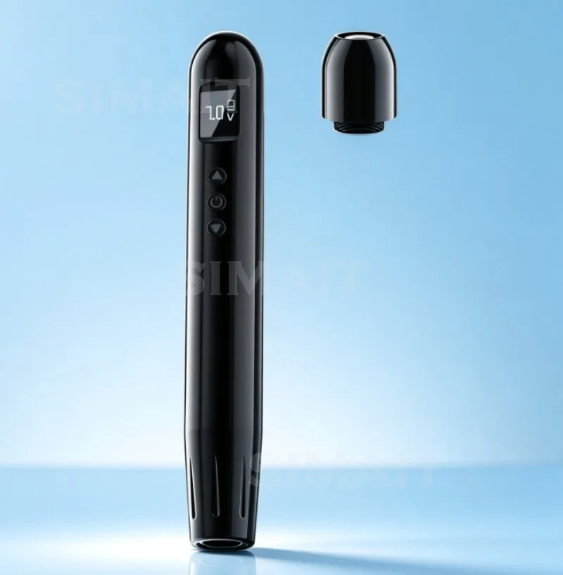 Powerful Wireless Rechargeable Tattoo Pen w/ Clip Cord, Coreless Motor for Eyebrow Tattoo Artist