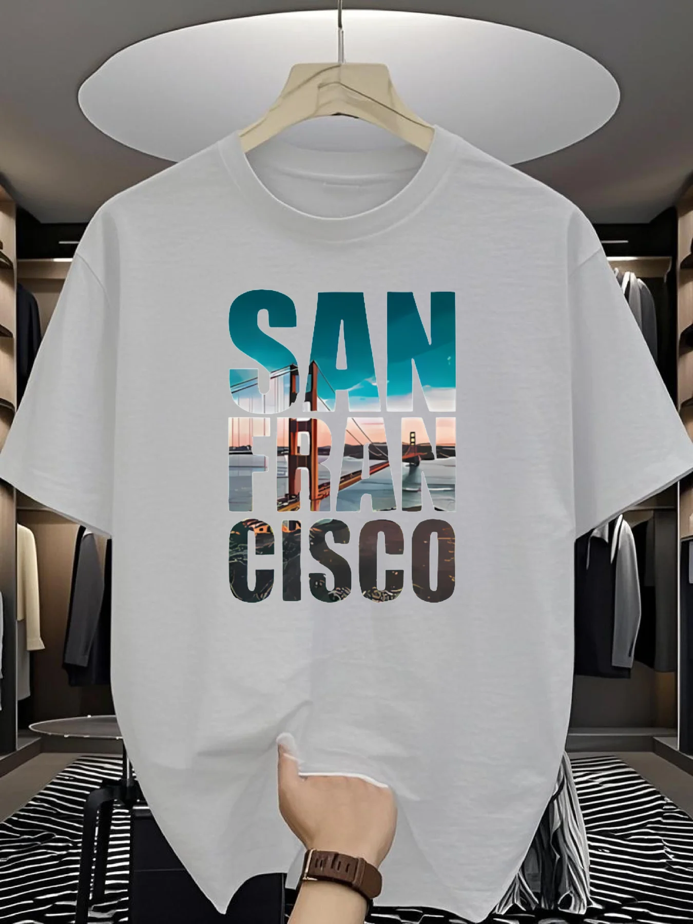 Men's SAN FRAN CISCO Graphic T-Shirt - Cityscape Tee Fabric for Travel Casual Shirt Travel Attire Urban Style Comfortable Fit