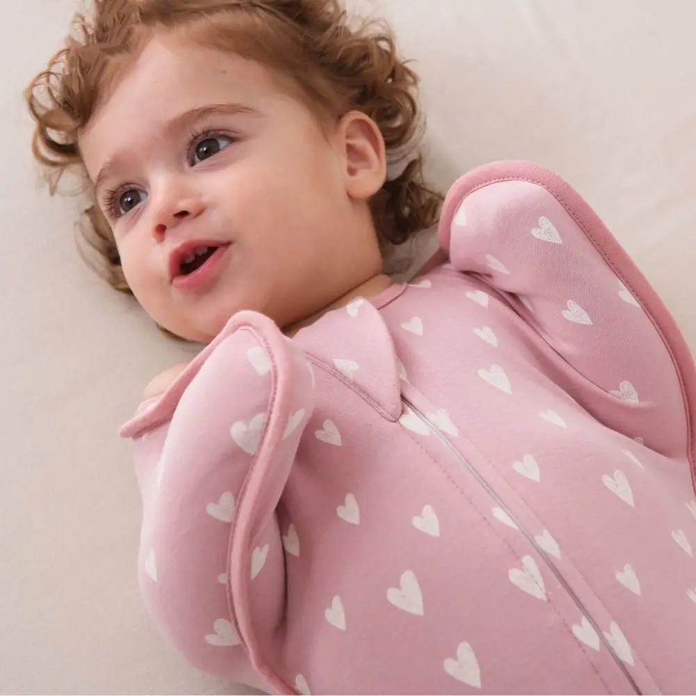 

Jumping Bag Cotton Baby Sleeping Bag Zipper Thin Fabric Infant Swaddle Blanket Hugging Design Soft Sleeping Bag Newborn Stage