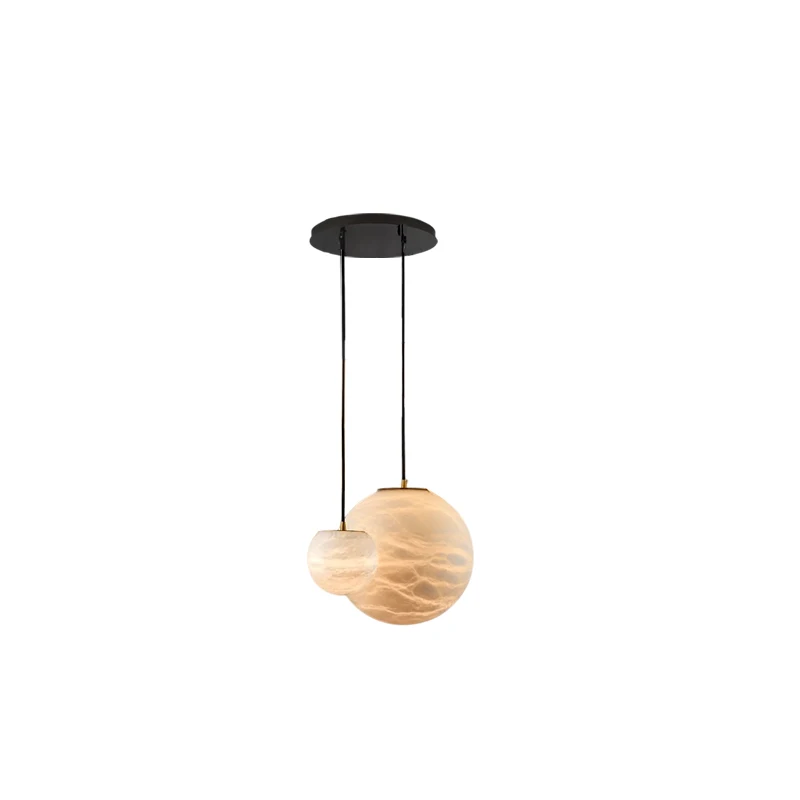 Drearm Big Marble Globe Black Gold Dimmable LED Chandelier Lighting Lustre Suspension Luminaire Lampen For Foyer Dinning Room