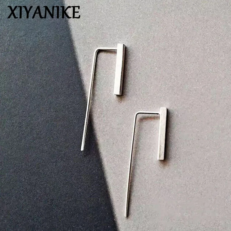Xiyanike Zilver Kleur Voorkomen Allergie Stud Oorbellen Trendy Eenvoudige Geometrische Sieraden Voor Vrouwen Valentijnsdag Geschenken