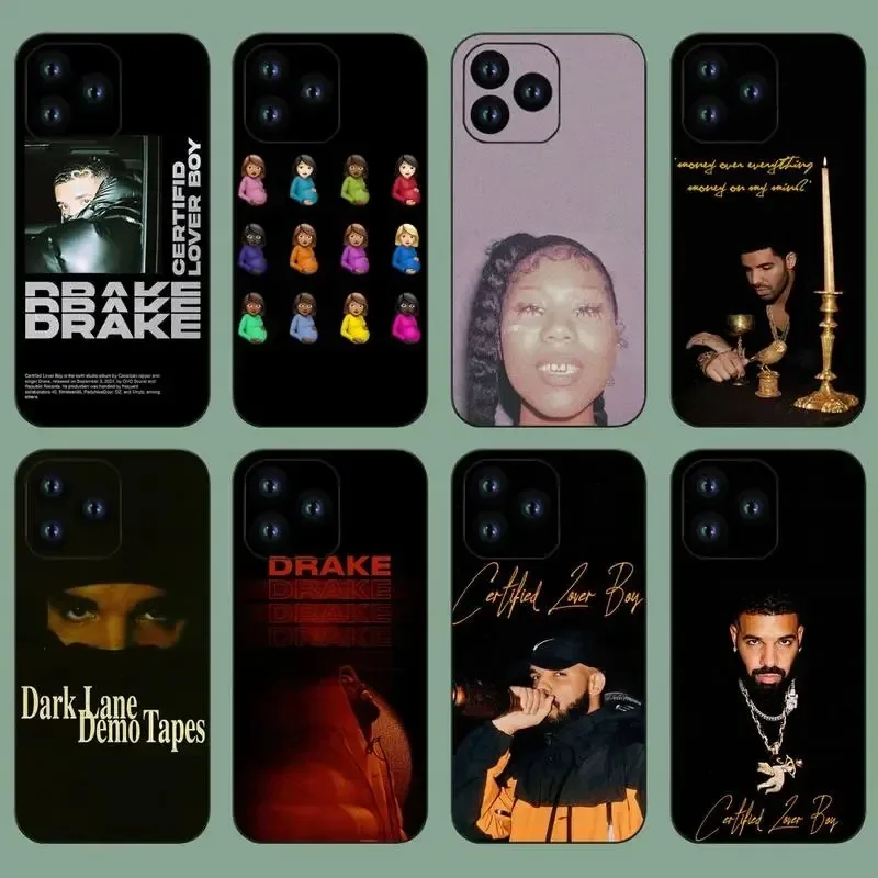 Rapper Drake Phone Case For iPhone 16 15 14 13 12 11 Pro Max X XR XS Mini  Plus Black Silicone Back Cover