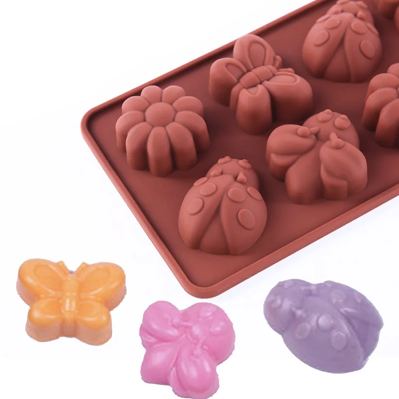 3pcs Silicone Molds Non-stick Chocolate Candy Soap Mold Making Kit Forest Theme Different Shapes Animals Silicone Baking mould