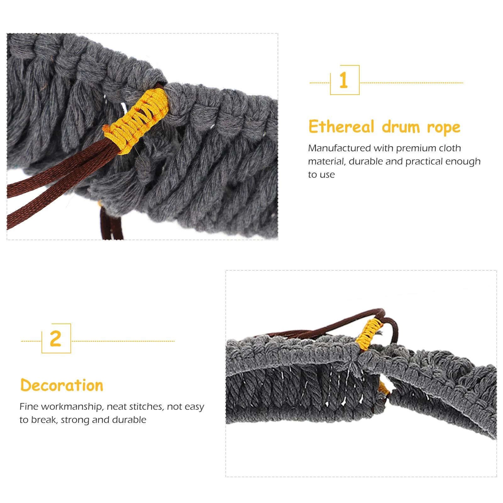 

1Pcs Woven Cotton Rope Cover for Ethereal Drum Steel Tongue Drum Handmade Decorative Rope Adjustable Protective Accessory