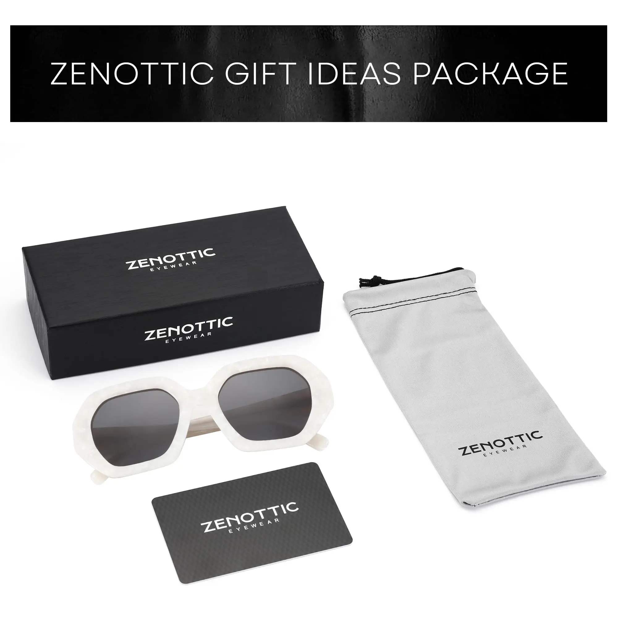 ZENOTTIC 2025 Occhiali da sole polarizzati alla moda da donna: occhiali da sole esagonali firmati da donna - Tonalità retrò con protezione UV400