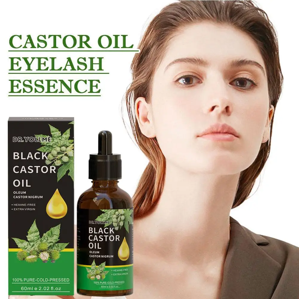 60ML Jamaica Black Castor Oil 100% Pure Hair Care Oil Skin Care Massage Essential Oil Quickly Growth Healthy Hair Eyelash Oil