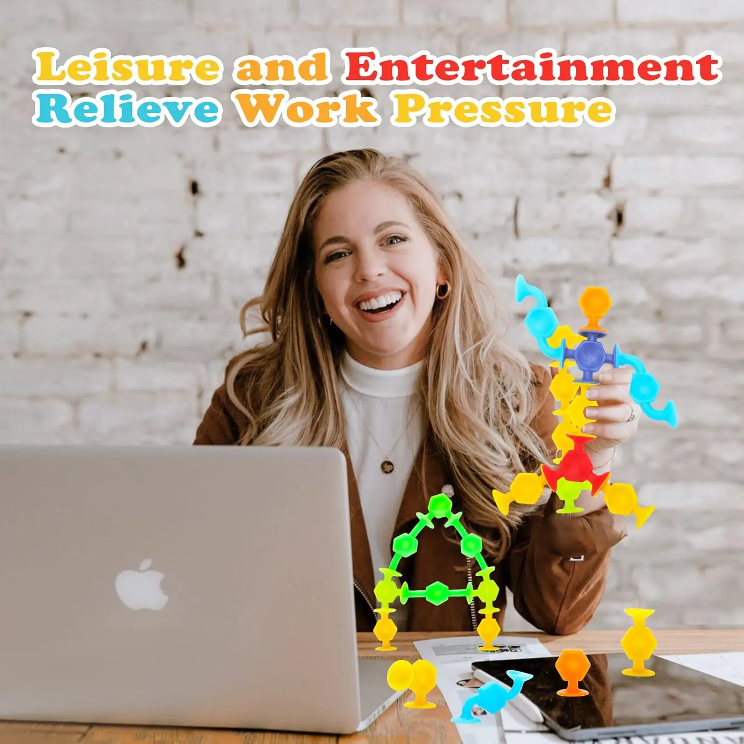 24 pçs otários montados brinquedos engraçado bloco de silicone modelo brinquedo de construção otário ventosa bloco de construção educacional crianças brinquedo