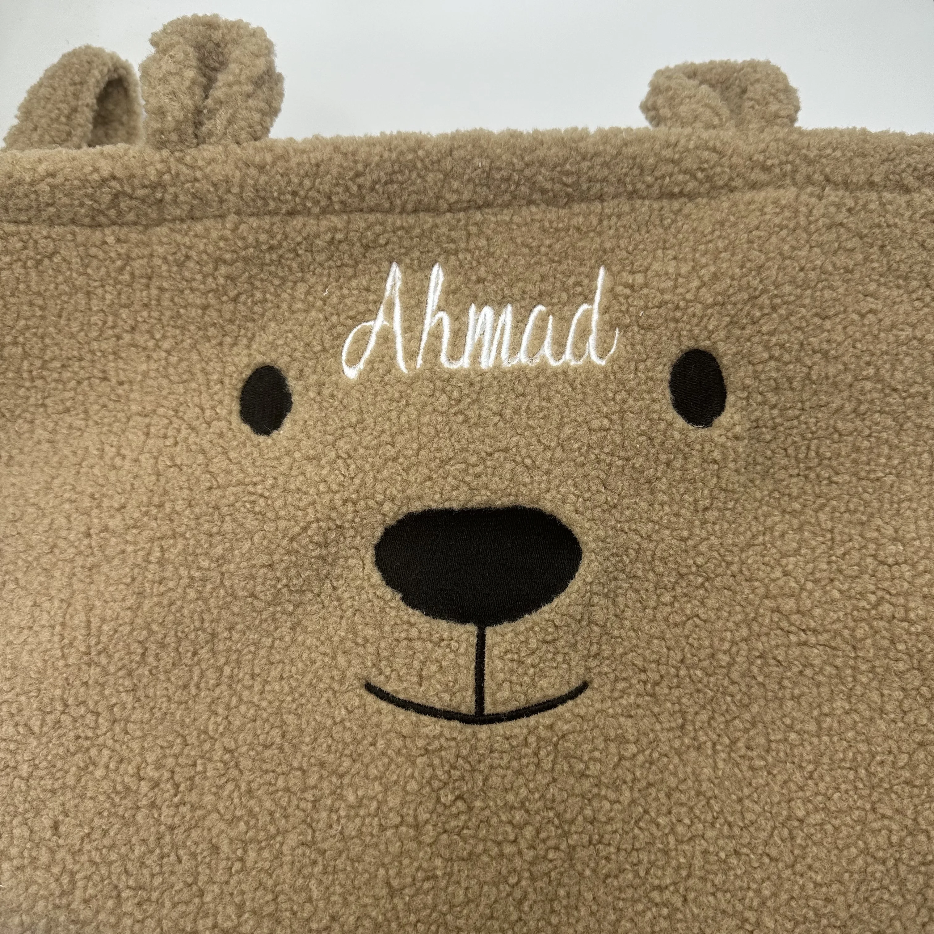 Brown Bear Storage Basket Personalized Name Toy Basket Living Room Decoration Large Capacity Handbag Bag