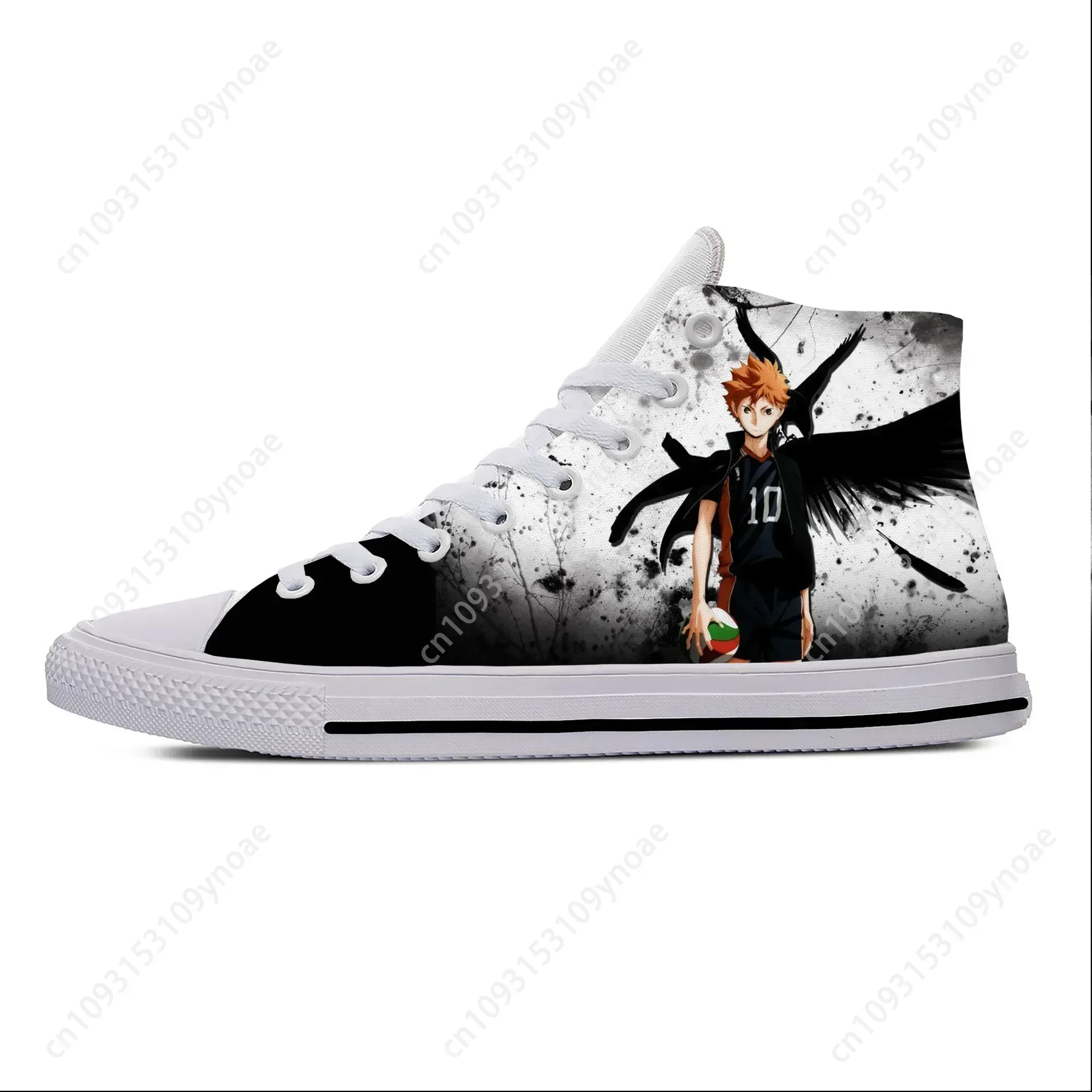 Japanese Anime Manga Cartoon Haikyuu Hinata Shoyo Casual Cloth Shoes High Top Lightweight Breathable 3D Print Men Women Sneakers 2