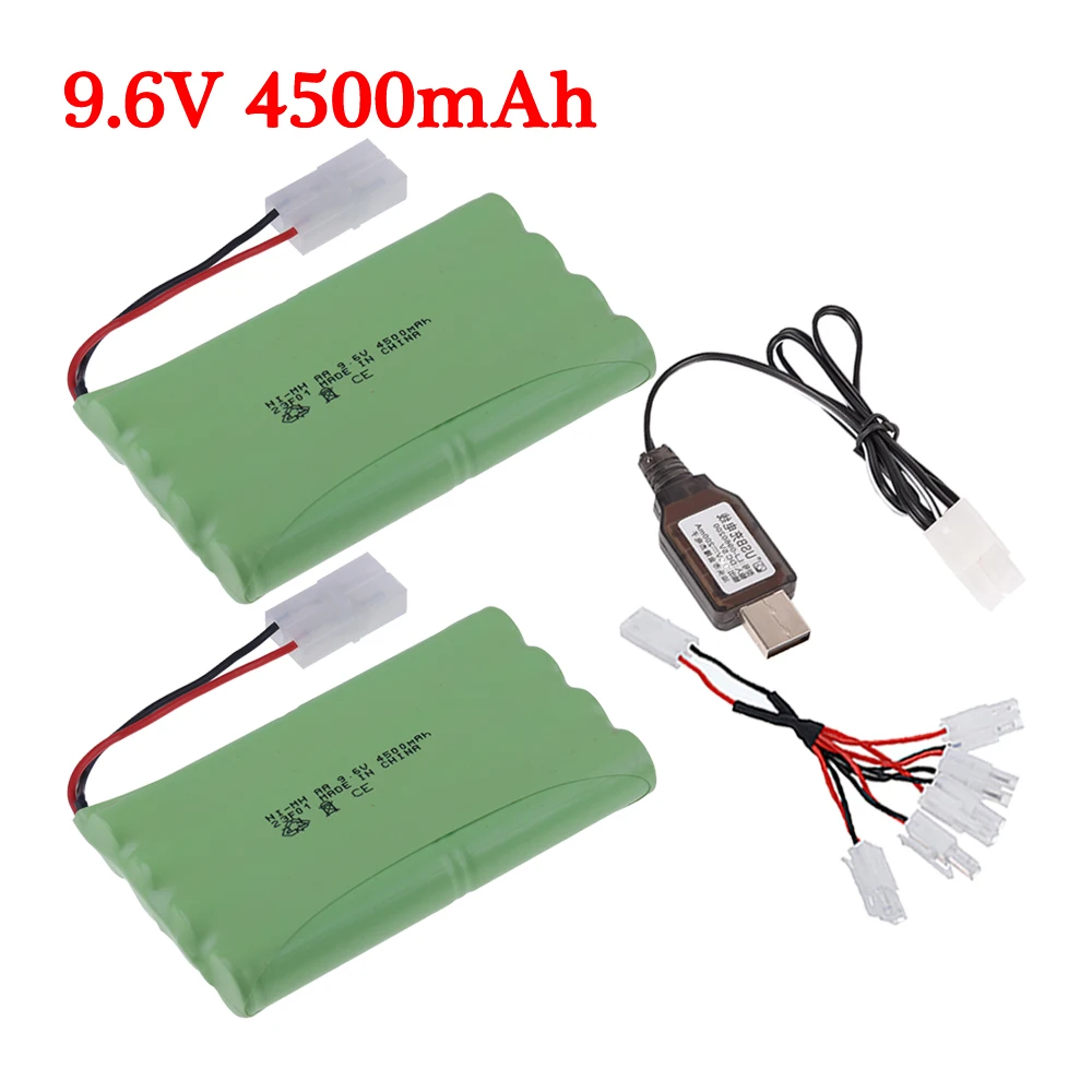 9.6V 4500Mah Nimh Accu Voor Rc Speelgoed Boten Auto Tanks Robot Geweren 9.6V Aa Oplaadbare Batterij 3000/3500Mah Kep-2p Plug