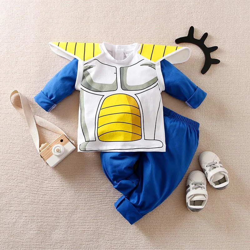 Spring and Autumn Tops+Pants 100% Cotton Long Sleeve Boys Clothes Costume Print Cartoon Cosplay Outfit Cool Trendy Children Kids