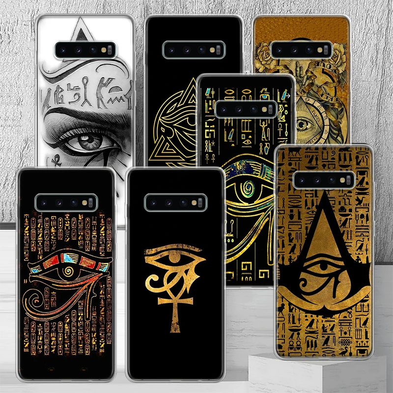 Sacred Eye of Horus Egypt Fresco Phone Case Shell For Samsung Galaxy S24 S23 S22 Ultra S21 Plus S20 FE S10 S10E S9 S8 + Cover Ca