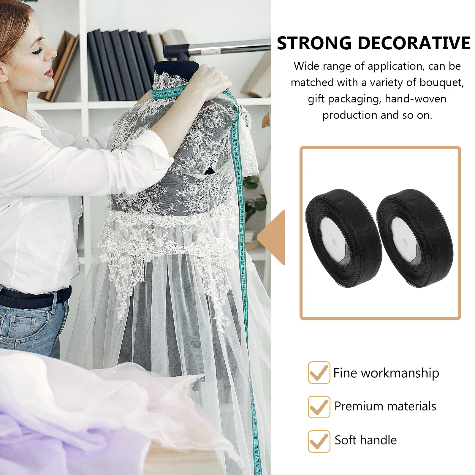 

Premium Organza Ribbons Silky Texture Supple Comfortable Touch Ideal for Festivals Celebrations Daily Necessities Packaging