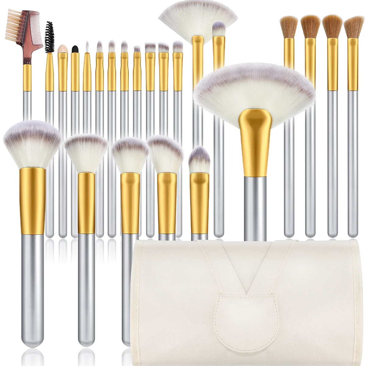 24 قطعة فرش ماكياج لينة رقيق المهنية فرشاة للمكياج مجموعة مستحضرات التجميل الأساس مسحوق ظلال العيون كابوكي مزج الجمال أداة #1