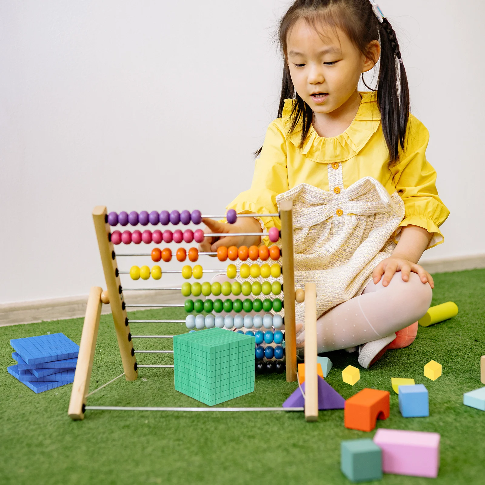 Toy Demonstration Box Toddler for Kids Math Cubes Eva Counters Counting