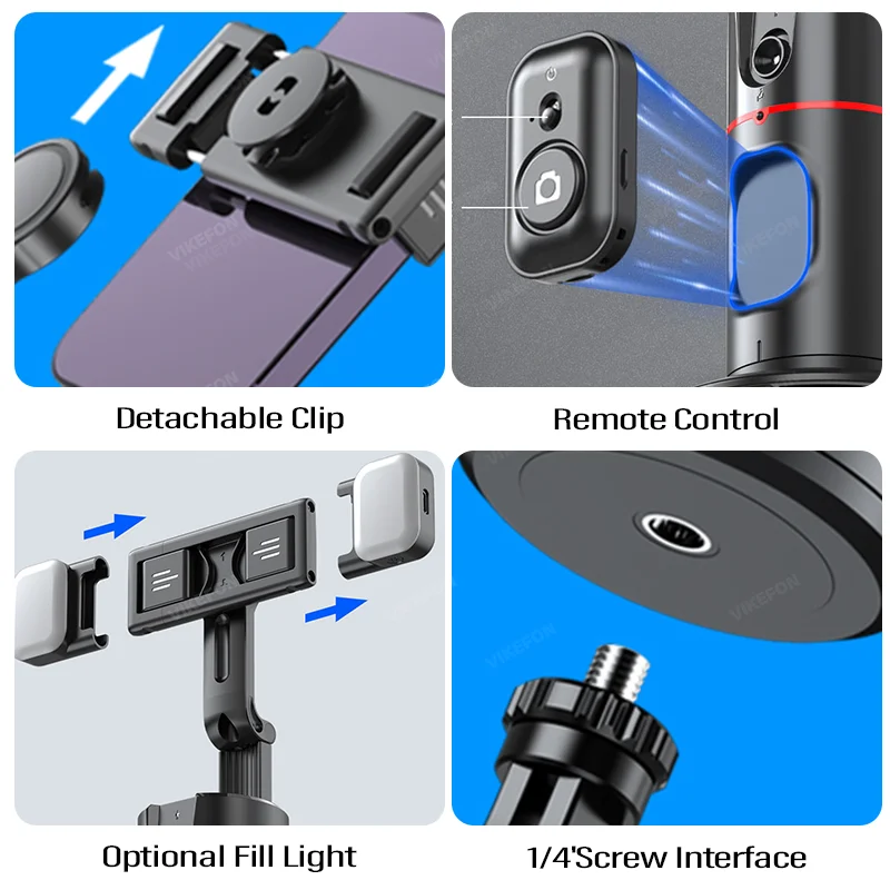 2024 neue Rotation Follow-up Gimbal Stabilisator Ein beins tativ Desktop Tracking Gimbal mit Fernbedienung für Tiktok Live-Fotografie