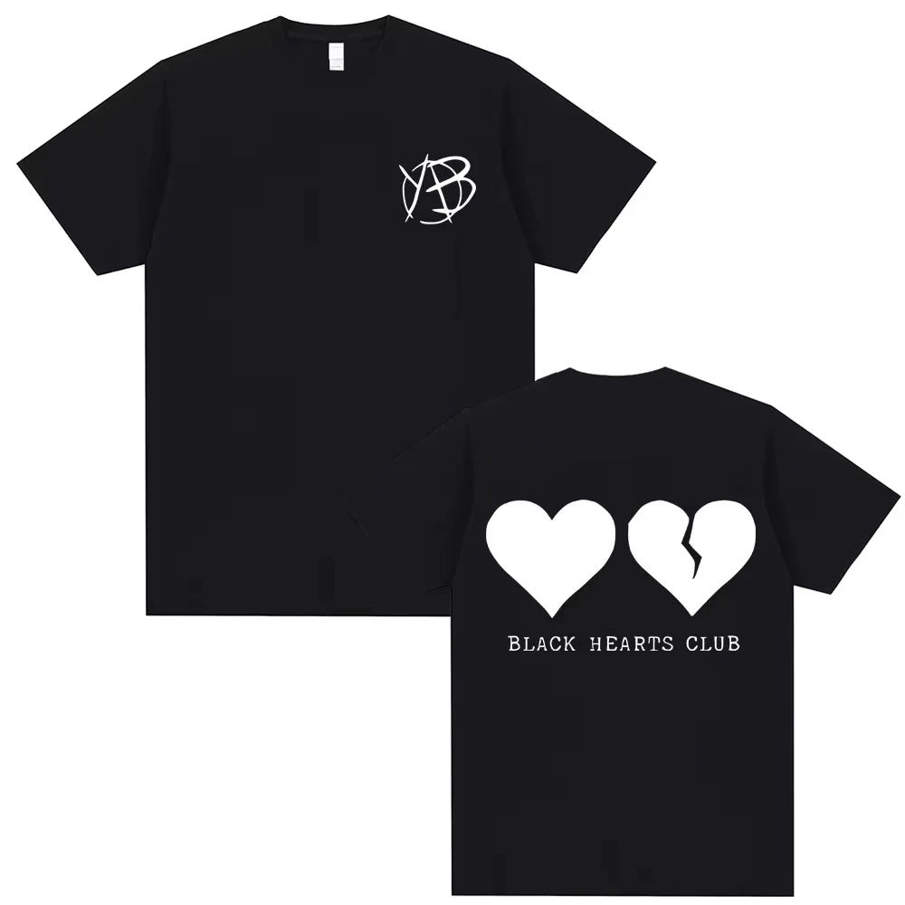 2026 Singer Yungblud Black Hearts Club T-shirt Men Women Rock Vintage Oversized Short Sleeve Tshirt