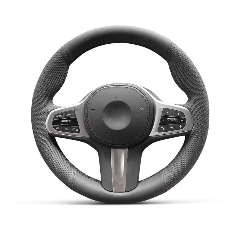 

Alcantara Steering Wheel Cover Genuine Leather Black Thread Car Accessoires Specifically For BMW G30 G31 G32 X3 X4 X5 X6 X7 Z4