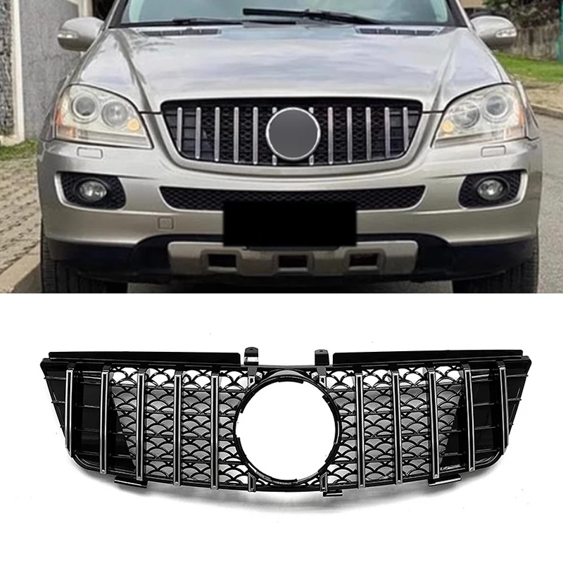 For MERCEDES BENZ W164 ML Class ML320 ML350 ML450 ML500 2005 To 2008 Facelift Abs Gt Racing Front Bumper Grille
